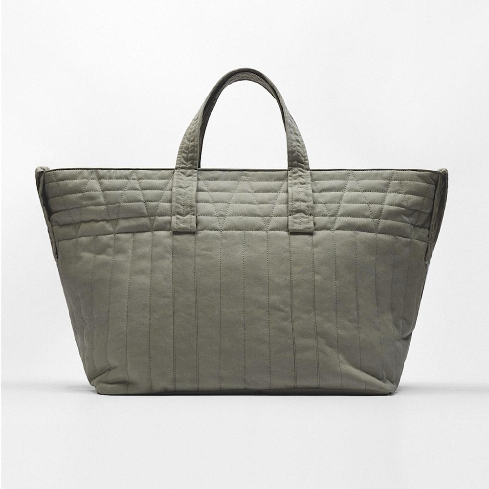 Zara large quilt shopper bag